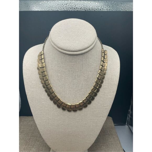 Vintage J. Crew Reversible Necklace Dark Gold Tone - Picture 6 of 8